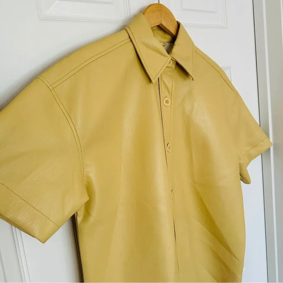 Aritzia Babaton Frances Vegan Leather Button Down Shirt Jacket - Picture 7 of 14